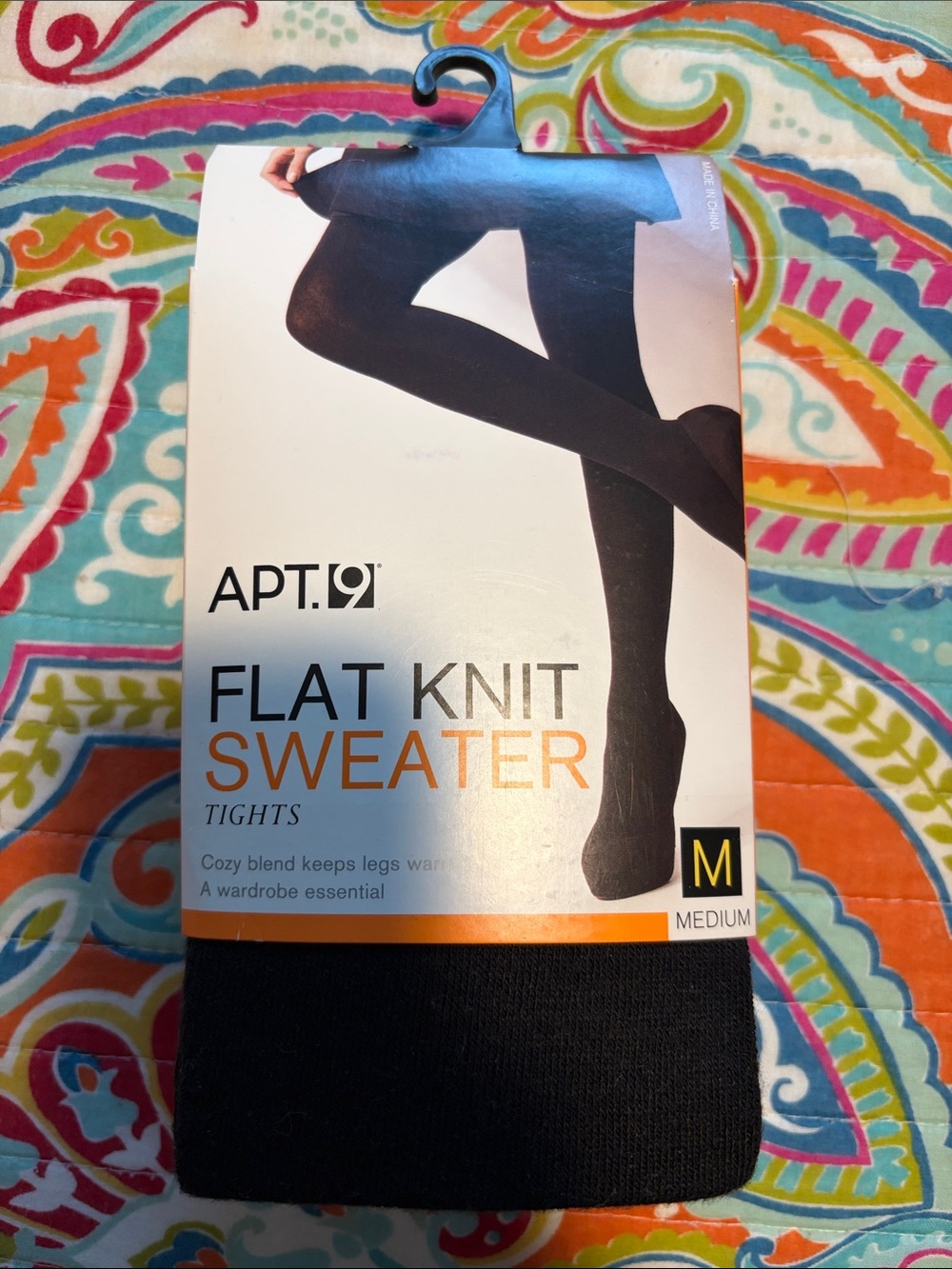 Apt. 9 Black Flat Knit Sweater Tights